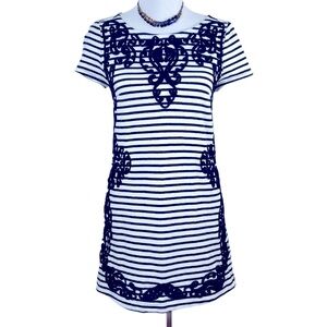 Postmark Striped Filigree Applique Tunic Dress S